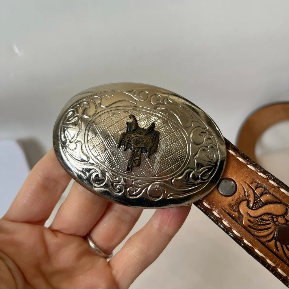 Tony Lama Brown Leather Western Belt